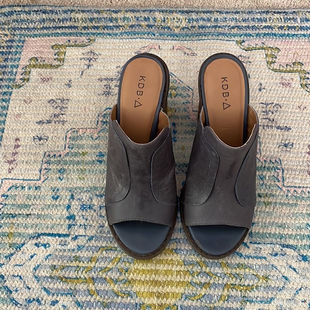 New Kelsi Dagger Brooklyn “Bowery” Blue Mules Size 7.5